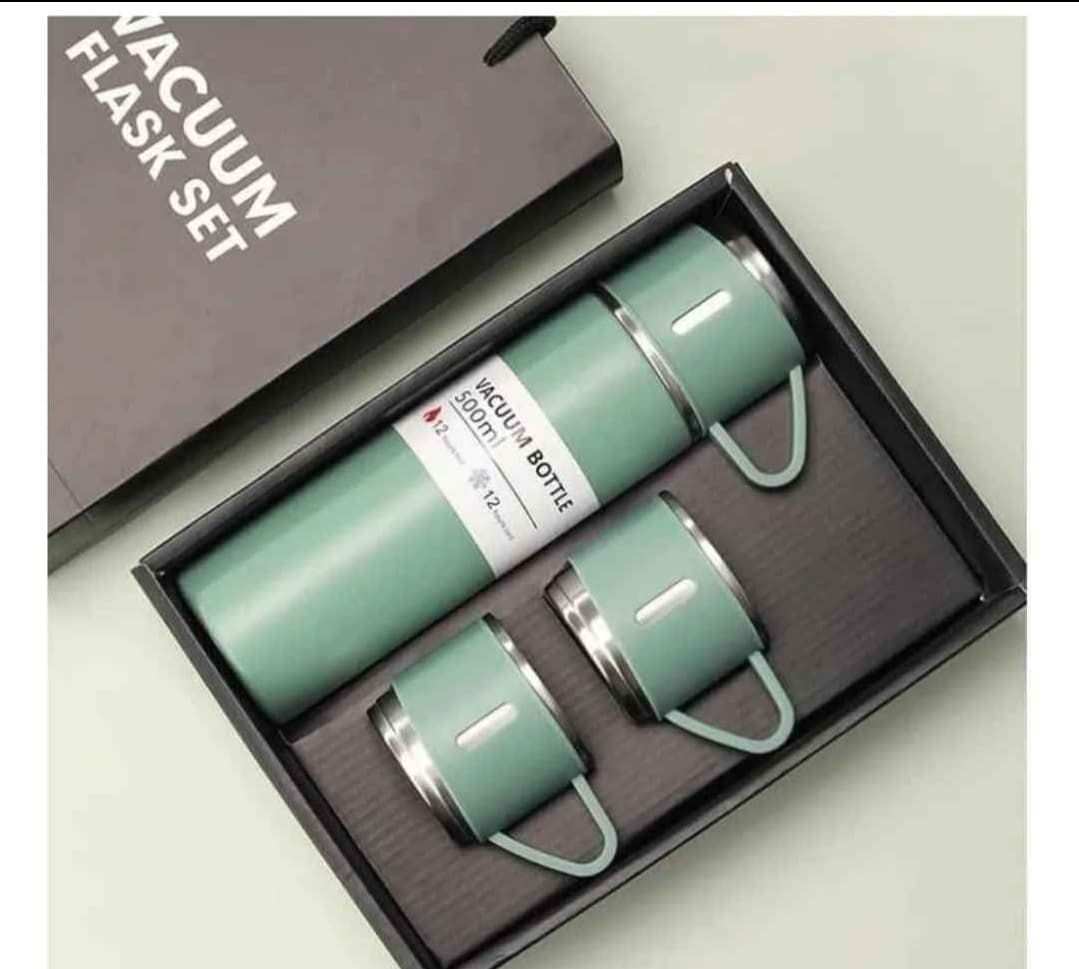Termo Pocillo de Acero Inoxidable 500 ml — Set con 3 Tazas